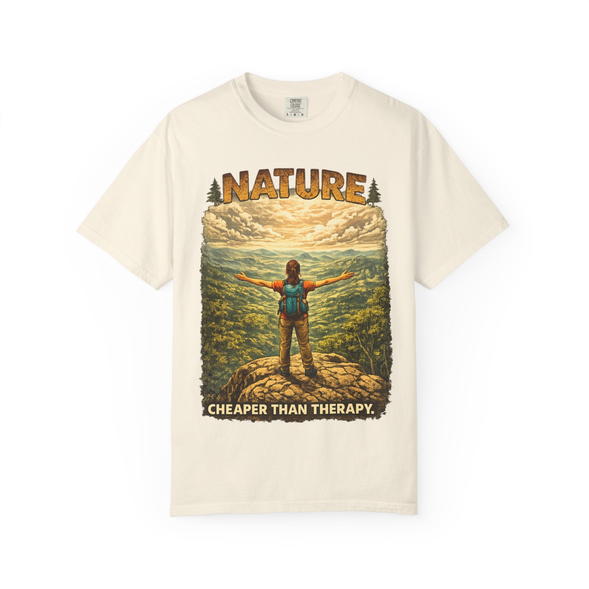 Nature Cheaper Than Therapy T-Shirt — Hiking Outdoors Graphic Tee