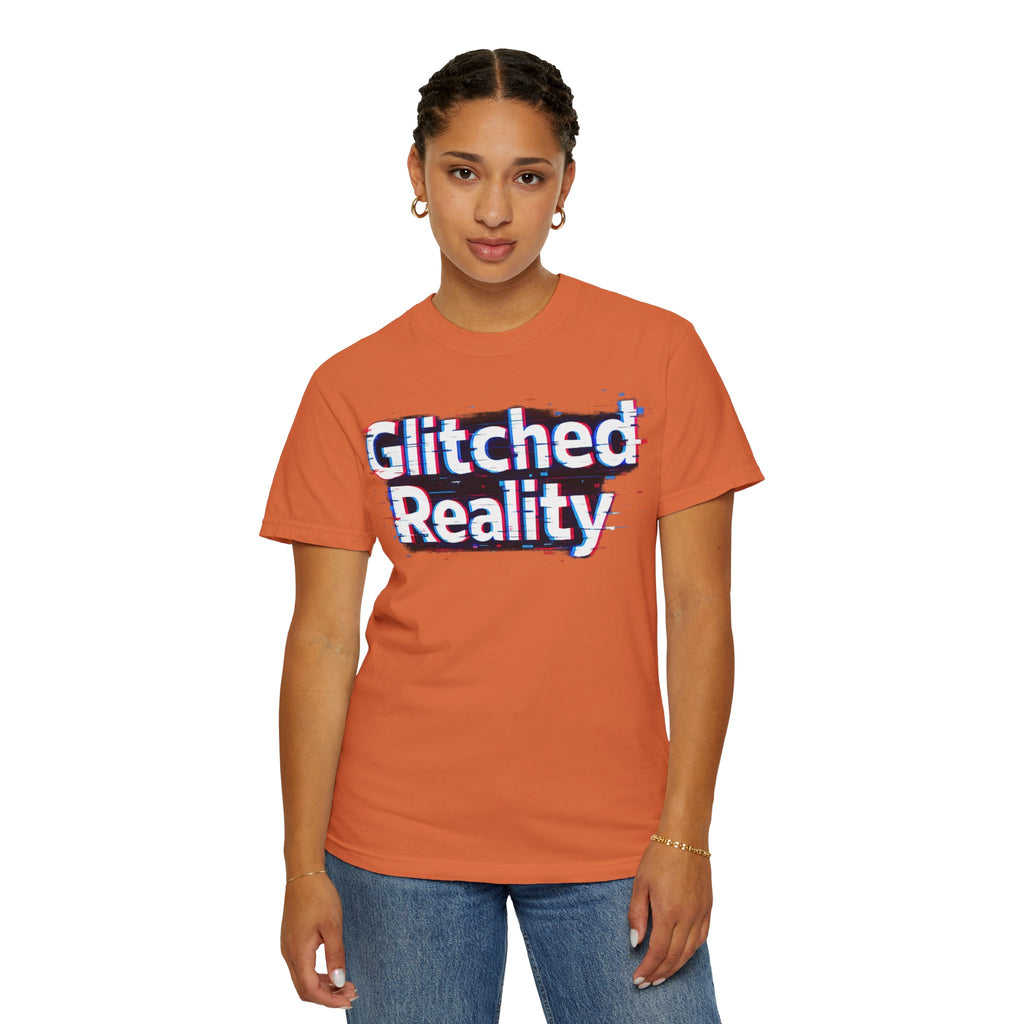 Glitched Reality T‑Shirt — Retro Glitch Graphic Tee with "Glitched Reality" Text