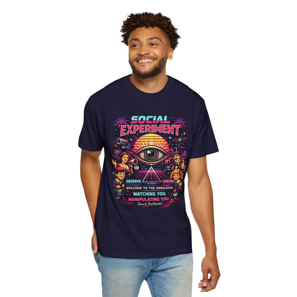 Social Experiment V2 T-Shirt — Retro All-Seeing Eye Graphic Tee