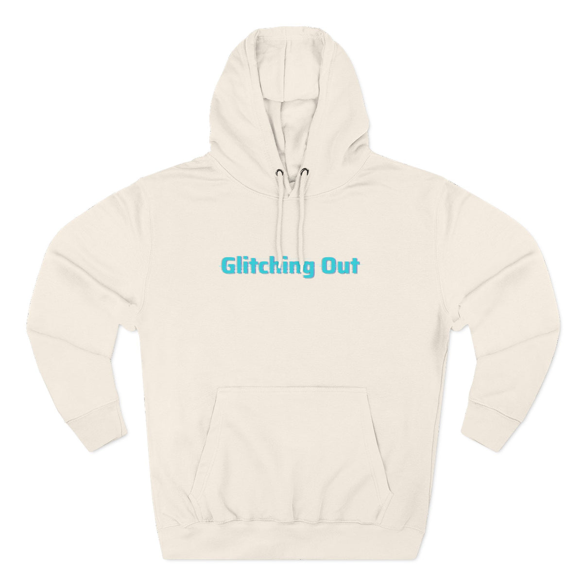 Glitching Out Hoodie — Retro Cyber Geometric Graphic Fleece Hoodie