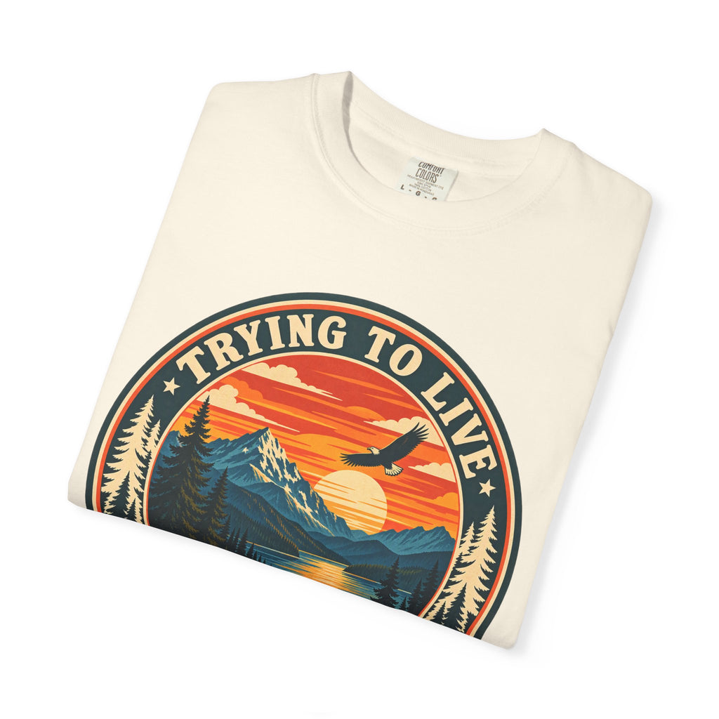 Trying to Live Free in Peace Vintage Mountain T-Shirt