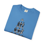 T-Shirt — Hierarchy of Power Graphic Tee ("We Rule You / We Fool You / We Shoot At You / We Eat For You / We Work For All / We Feed All")