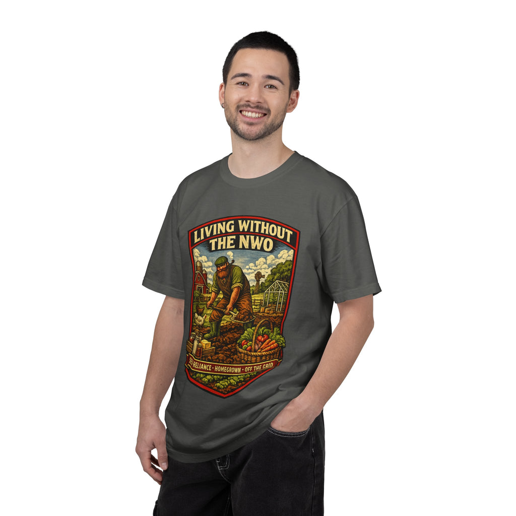 "Living Without the NWO" Gardening Vintage Graphic T-Shirt