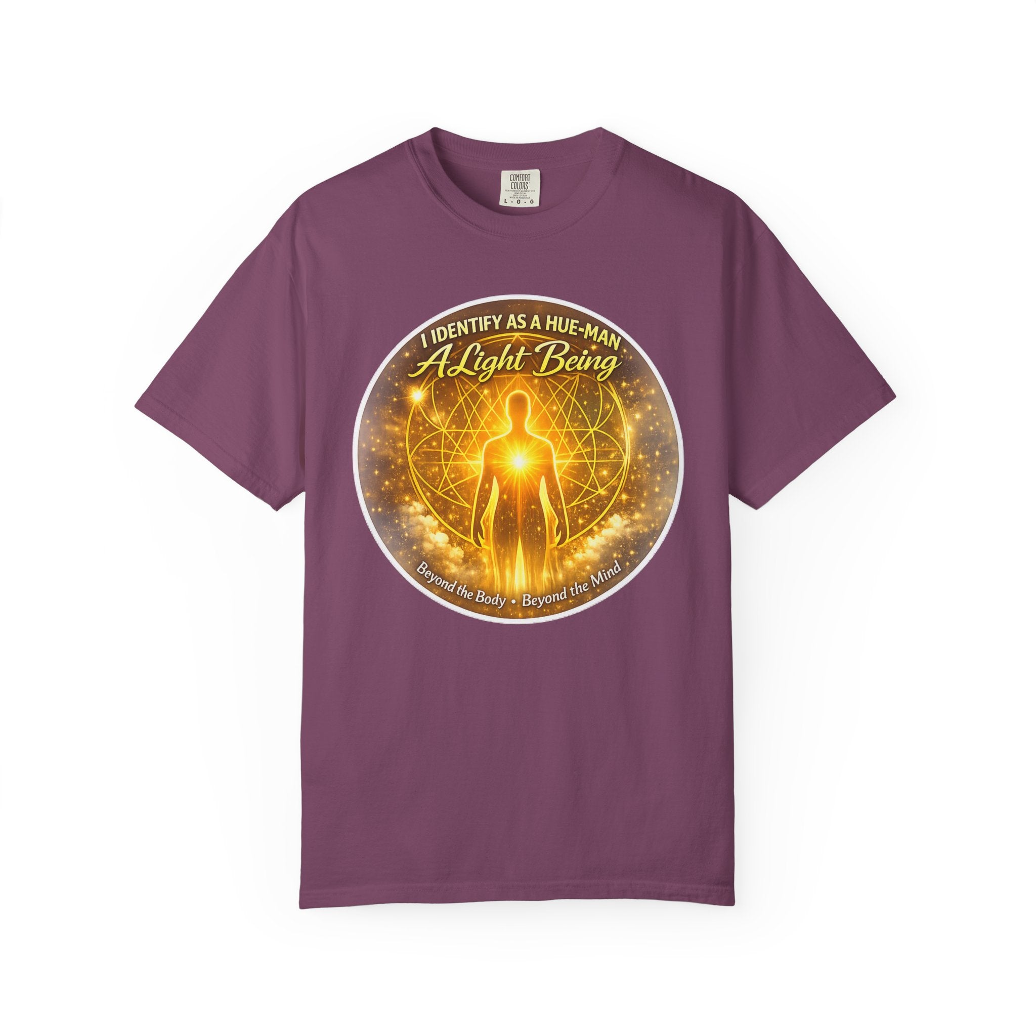 Light Being Graphic T-Shirt — "I Identify As A Human, A Light Being" Spiritual Tee