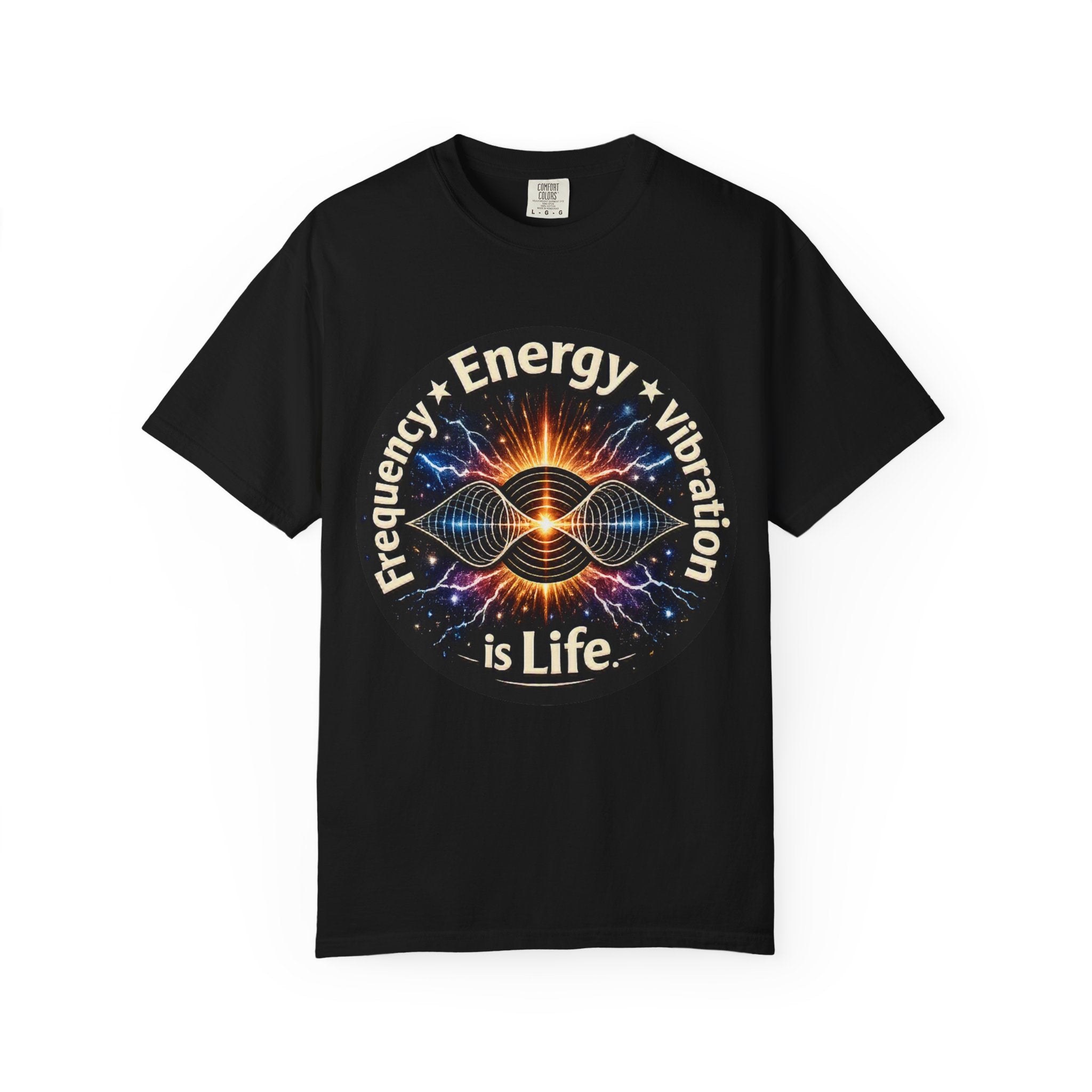 Energy & Vibration T-Shirt — "Frequency is Life" Spiritual Graphic Tee