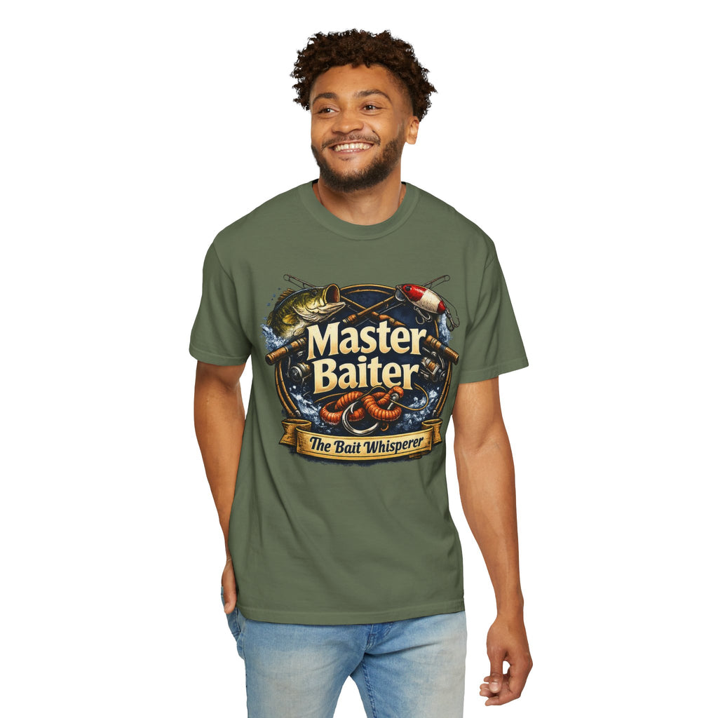 Master Baiter Fishing Satire T-Shirt — “The Bait Whisperer” Graphic Tee