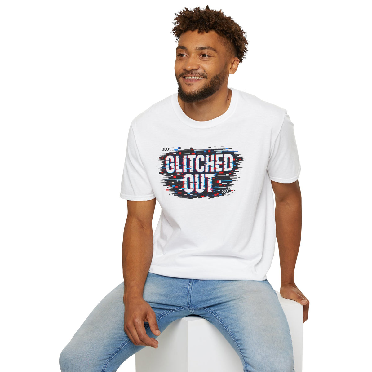 Glitched Out T-Shirt — Retro Glitch Graphic Tee