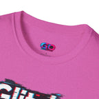 Glitchy Graphic T-Shirt — Retro Glitch Text Tee