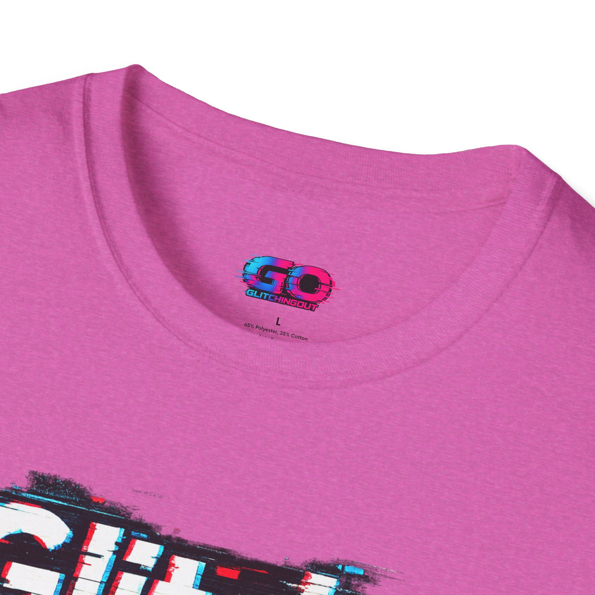 Glitchy Graphic T-Shirt — Retro Glitch Text Tee