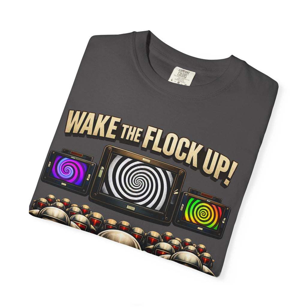 Wake the Flock Up! V3 Hypnotic Sheep Novelty Graphic T-Shirt
