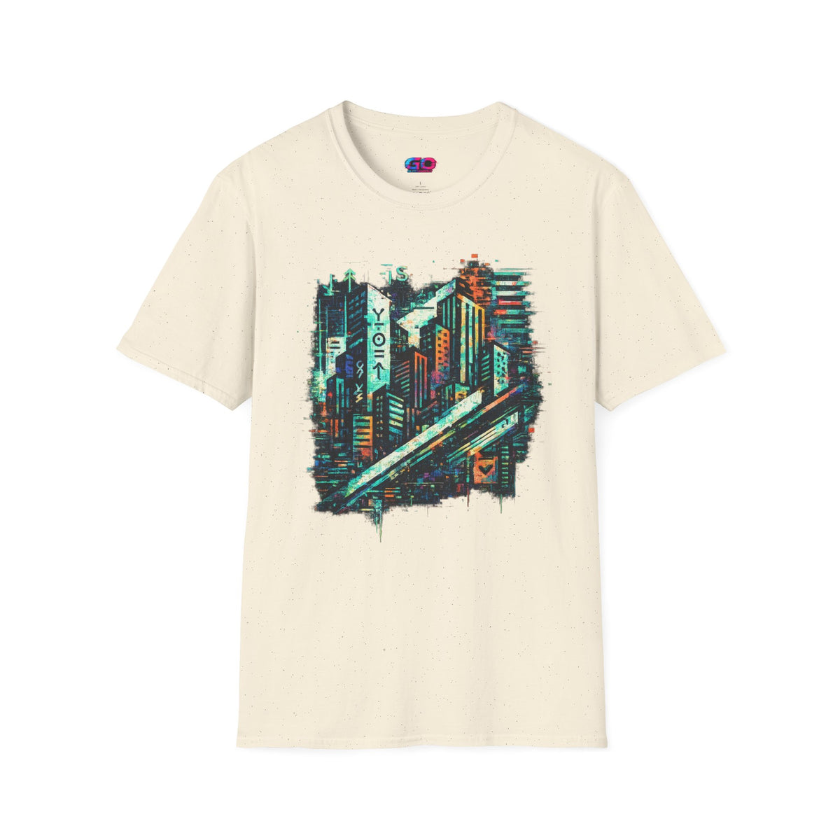 Cyberpunk Cityscape T‑Shirt — Neon Tokyo Skyline Graphic Tee