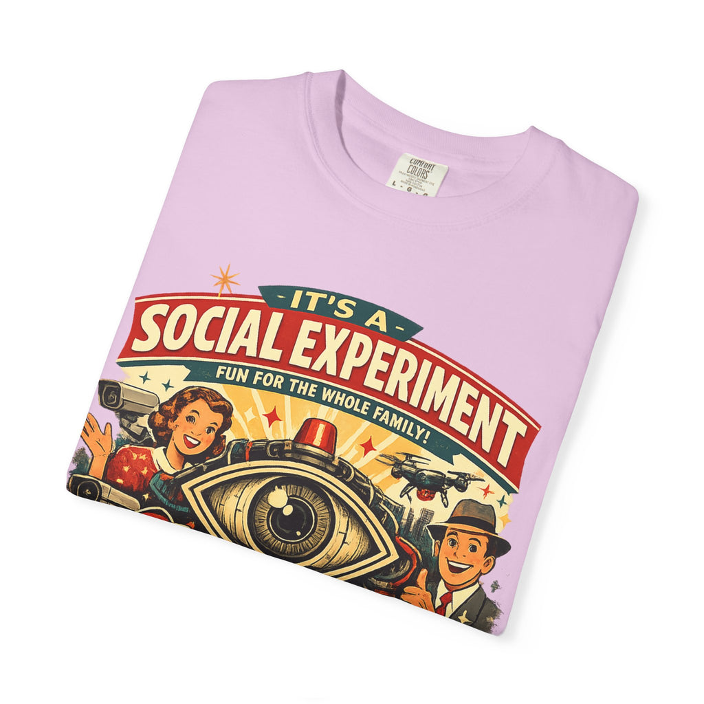 T-Shirt — "It's a Social Experiment" Retro Surveillance Graphic Tee
