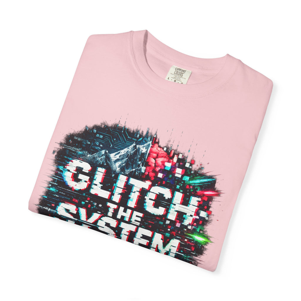 Glitch The System V3 Graphic Tee — Retro Cyberpunk Distressed Design