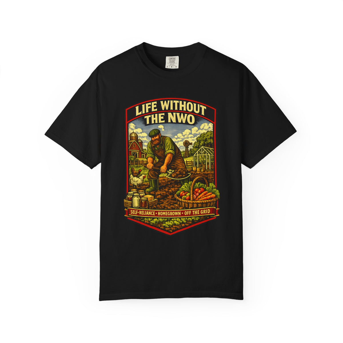 "Life Without the NWO" Gardening Vintage Graphic T-Shirt