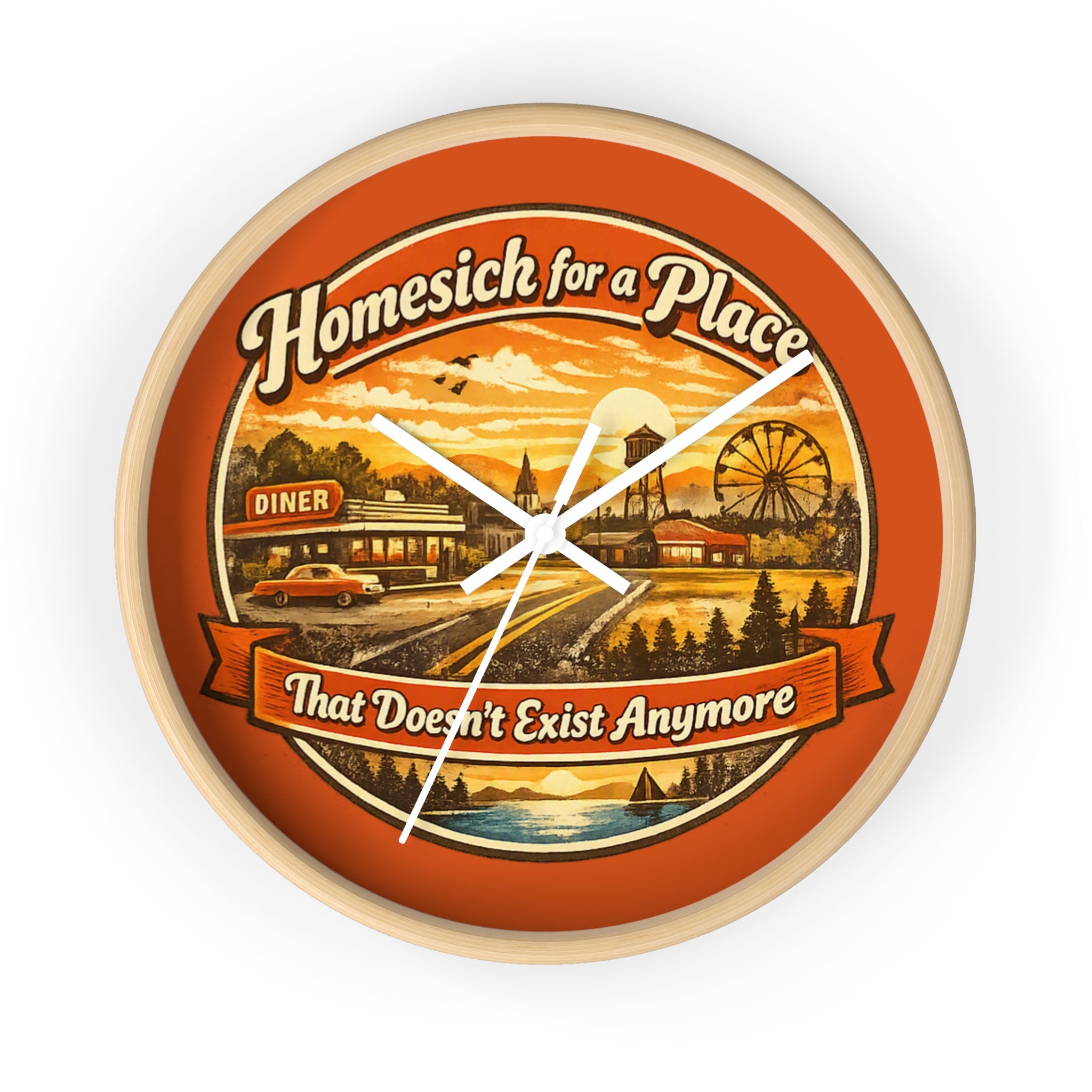 Wall Clock — "Homesick for a Place That Doesn't Exist Anymore" Vintage Nostalgia Clock