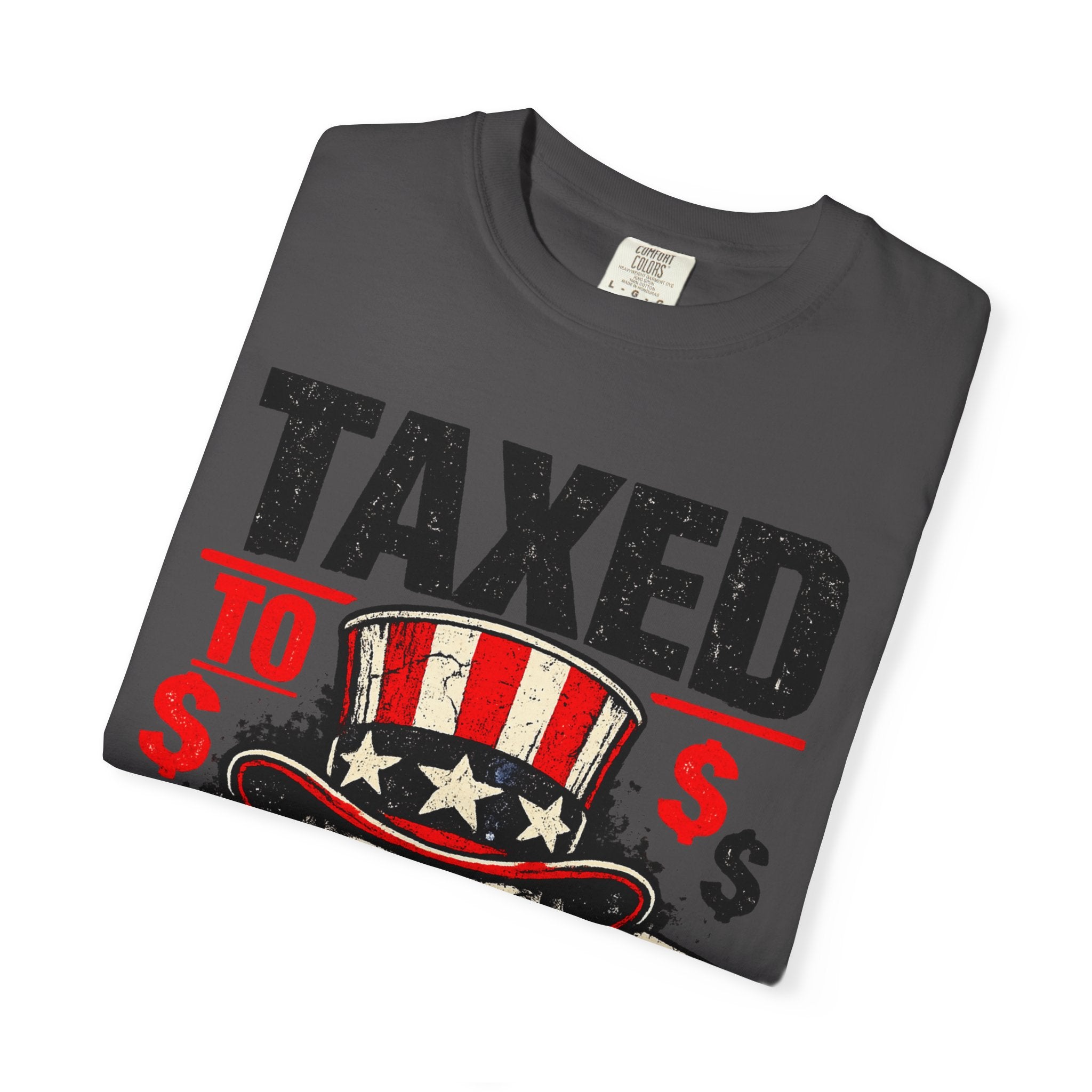 Taxed to Death T-Shirt — Patriotic Skull Tax Humor Tee